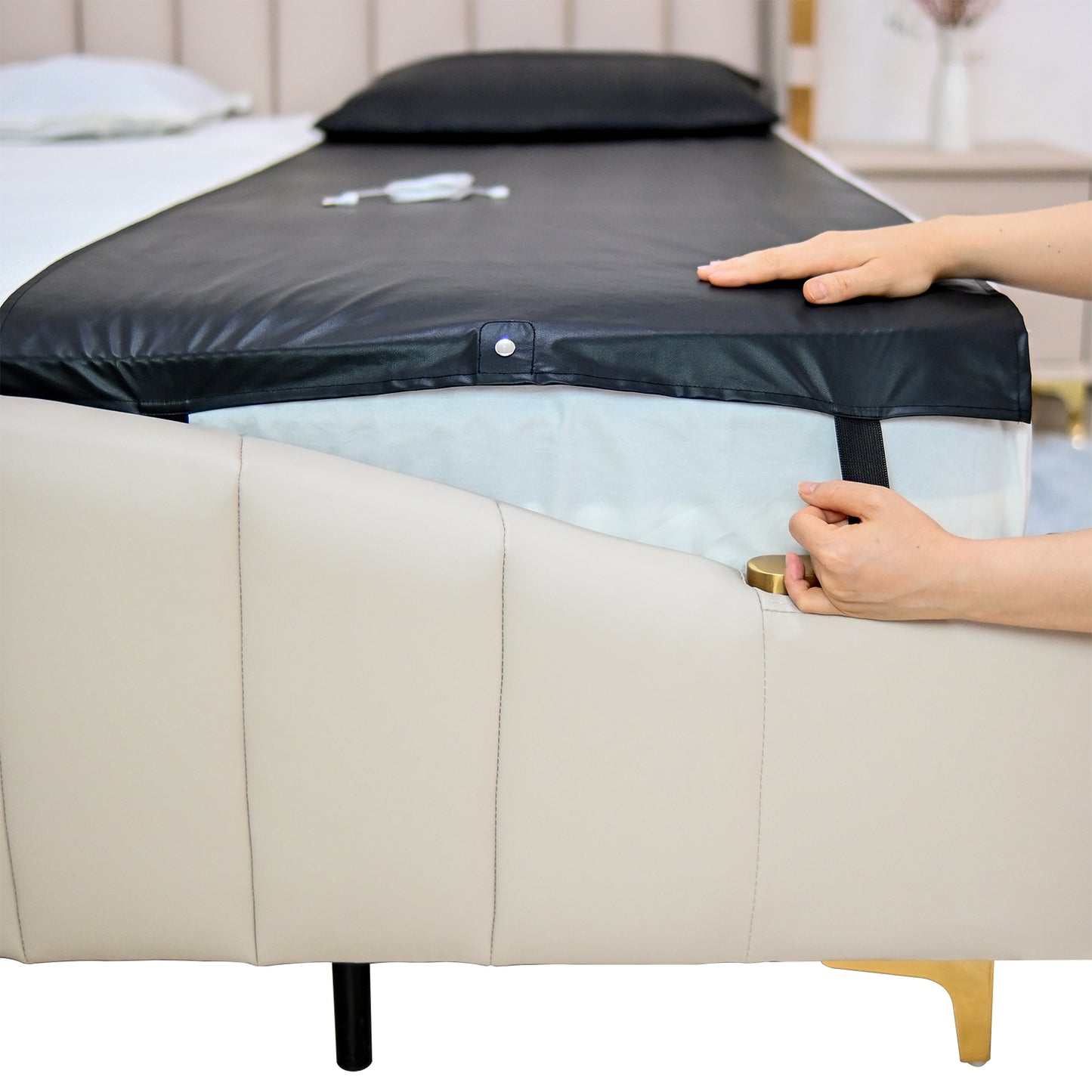 Installing Earthing Nest Grounding Bedsheet on mattress